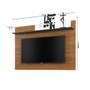 Imagem de Painel Yates para TV 55 Polegadas com Prateleira Noce Milano/ Preto Fosco para Sala Recepção