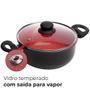 Imagem de Panela Caçarola de Indução Revestimento Antiaderente Cerâmica 20cm Preto e Vermelho - Lyor