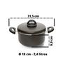 Imagem de Panela Caçarola Nigro Eterna Antiaderente 18 cm 2,4 Litros Grossa e Resistente 3 mm de espessura