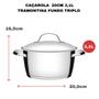 Imagem de Panela Caçarola Tramontina Cooktop Fogão Indução Aço Inox Fundo Triplo Avulsa Allegra 20cm 3,1 Litros