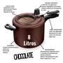 Imagem de Panela De Pressão 8 Litros Grande Com Visor De Vidro Chocolate Antiaderente MTA