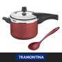 Imagem de Panela De Pressão Tramontina 4,5L com Panela Wok Concha e Colher + Faqueiro Aço Inox Tramontina 74 peças