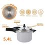 Imagem de Panela Pressão Antiaderente Ceramica Brinox 5,4 Litros Cooktop Fogão Indução Fechamento Externo Gris