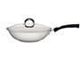 Imagem de Panela Wok Antiaderente Fundo triplo Tramontina Solar Silicone Inox 28cm