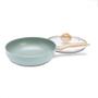 Imagem de Panela wok c/tampa fundo de indução 28cm ceramica 3,4 l  brinox