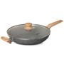 Imagem de Panela Wok Cerâmic Marble Alumínio 31Cm 5,5L Dark Grey Oster