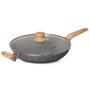 Imagem de Panela Wok Cerâmic Marble Em Alumínio Antiaderente 31cm 5,5L Dark Grey 138302.02 Oster