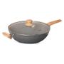 Imagem de Panela Wok com Tampa 5,5l Cerâmica Marble Edition Dark Grey Oster