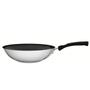 Imagem de Panela Wok Frigideira Antiaderente Funda Grande Aço Inox Cooktop Fogão Indução 28cm