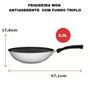 Imagem de Panela Wok Frigideira Antiaderente Funda Grande Aço Inox Cooktop Fogão Indução 28cm