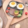 Imagem de Panelas antiaderentes espessadas divididas para café da manhã 3 em 1, frigideira para bife, panqueca, ovo, frigideira, c