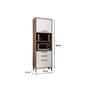Imagem de Paneleiro de Cozinha Syrah Torre Quente c/ 2 Portas e 2 Gavetas 74X225m Amendoa/Branco - Ronipa
