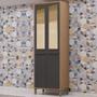 Imagem de Paneleiro Duplo com 4 Portas e Vidro Reflecta 100% MDF Vicenza Espresso Móveis