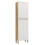 Imagem de Paneleiro Duplo Para Cozinha Com 4 Portas 100% Mdf Napoli Prime Rio Doce Amendoa/Offwhite
