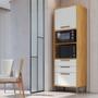 Imagem de Paneleiro Torre Quente com 2 Portas 2 Gavetas e Espaço Micro-ondas 100% MDF Vicenza Espresso Móveis