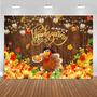 Imagem de Pano de fundo de festa Mocsicka Happy Thanksgiving Fall 2,1x1,5 m