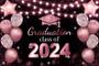 Imagem de Pano de fundo dnldliq Rose Gold Graduation 3x2m Vinyl Class 2024