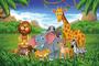 Imagem de Pano de fundo Renaiss Safari Jungle Animals em vinil de 2,2 x 1,5 m