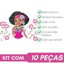 Imagem de Pano de Prato Para Fazer Saia Crochê Boneca Artesã Mulata Com Glitter Com 10 peças