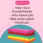 Imagem de Pano Microfibra Atoalhado de Limpeza 30x30cm Super Absorvente Multiuso Kit com 20 unid