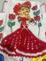 Imagem de Panos de prato cachinhos 72cm x45 cm  100% algodão com saia e bainha em crochê 