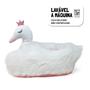 Imagem de Pantufa 3D Cisne Branco e Rosa Solado Borracha Antiderrapante Tamanho 39/41 G Fofa Confortável Importway IWP3DC3941