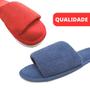 Imagem de Pantufa Aberta Feminina Chinelo de Quarto Masculino Pelúcia Premium