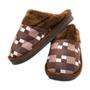 Imagem de Pantufa Masculina Xadrez Marrom 42/43