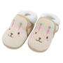 Imagem de Pantufa Sapatinho Infantil Bebe Coelhinho Marrom Forrada com Fechamento por Contato