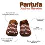 Imagem de Pantufa Xadrez Unisex Masculina Feminina Antiderrapante Chinelo De Quarto Pelúcia Confortável Marrom 40/41