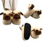 Imagem de Pantufas Cachorro Pug 3D Antiderrapante Casa Doméstica Para Presente Para Homem Mulher De Borracha