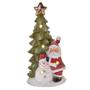 Imagem de Papai Noel com Boneco e Neve e Árvore Iluminada 47cm altura Natal - 185-096