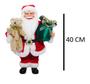 Imagem de Papai Noel Com Saco de Presente e Urso + Guizo Enfeite Decorativo 40 cm - RIO MASTER