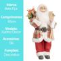 Imagem de Papai Noel Decorativo Casaco Xadrez Ski e Saco de Presentes 45cm - Bela Flor