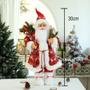 Imagem de Papai Noel Decorativo de Luxo Vermelho 30cm Decoração Natalina