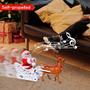 Imagem de Papai Noel Doll Elk Sled Toy, 2022 Natal Universal Carro Elétrico Puxando Carrinho com Música, Correndo Caminhando Cavalgando Renas Cantando Presentes de Decoração de Natal para Crianças Crianças
