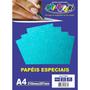 Imagem de Papel A4 Glitter AZUL Neon 180G. - Off Paper