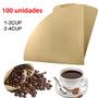 Imagem de Papel De Filtro De Café Feito À Mão 40/100 Unidades De Polpa De Madeira Cônica Filtro De Gotejamento