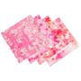 Imagem de Papel de Origami Dupla Face Rosa Flores Estampas Variadas 17x17cm - 50 unidades