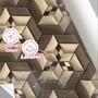 Imagem de Papel de Parede 3D Auto Adesivo Geométrico Triangulo Dourado e Marrom decorativo Lavavel 15m