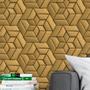 Imagem de Papel de Parede 3D Auto Adesivo Lavavel Geométrico Dourado Moderno decorado Vinil 3m