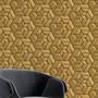 Imagem de Papel de Parede 3D Auto Adesivo Lavavel Geométrico Dourado Moderno decorado Vinil 3m
