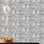 Imagem de Papel de Parede 3D Auto Adesivo Lavavel Geométrico Futurista Cinza Claro com Dourado Hexagono 9m