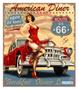 Imagem de Papel De Parede 3D Carro Antigo Hot Rod Pin Up 3,5M Cxr86