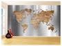 Imagem de Papel De Parede 3D Mapa Mundi Aço Escovado Wood 3,5M Nmu64