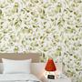 Imagem de Papel de Parede 9M Adesivo Flores inglês 3d  Verde Claro Estilo Figueira Auto Colante Realista