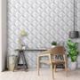 Imagem de Papel de Parede Adesivo Auto Colante Branco 3D Sala Quarto Decoração para Casa 5 Metros 45cm