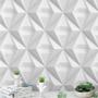 Imagem de Papel de Parede Adesivo Auto Colante Branco 3D Sala Quarto Decoração para Casa 5 Metros 45cm