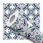 Imagem de Papel de Parede Adesivo Azulejo Português Azul Turquesa Moderno Quarto Sala de Estar