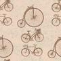 Imagem de Papel De Parede Adesivo Bike Vintage Marrom Sala Bege